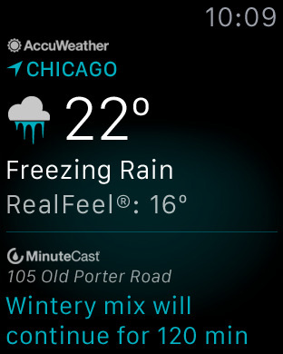 AccuWeather for Apple Watch in 2015 – Chicago