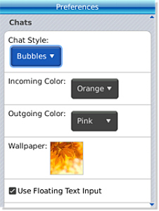 BeejiveIM for BlackBerry in 2011 – Preferences