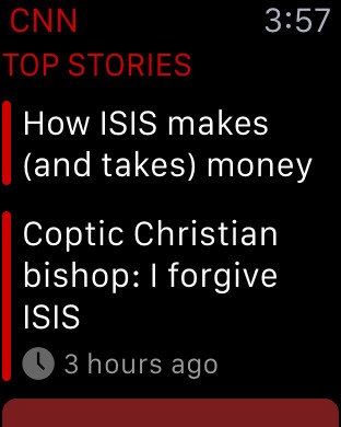CNN App for Apple Watch in 2015 – Top Stories