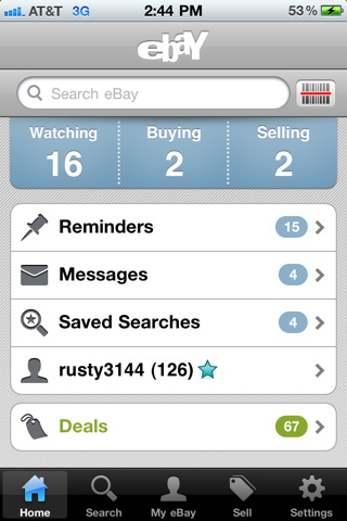 eBay Mobile for iPhone in 2010