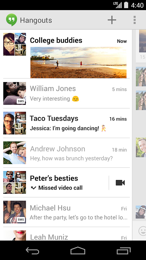 Hangouts for Android in 2013