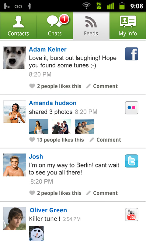 ICQ for Android in 2013 – Feeds
