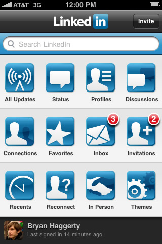 LinkedIn for iPhone in 2010