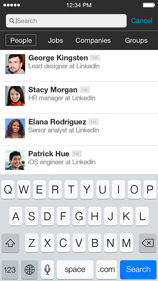 LinkedIn for iPhone in 2013 – People