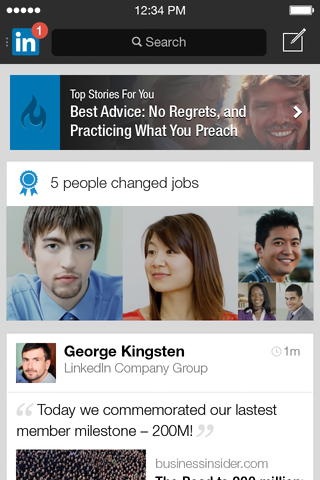 LinkedIn for iPhone in 2013