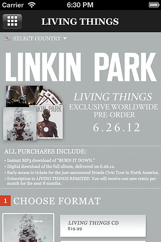 Linkin Park for iPhone in 2012