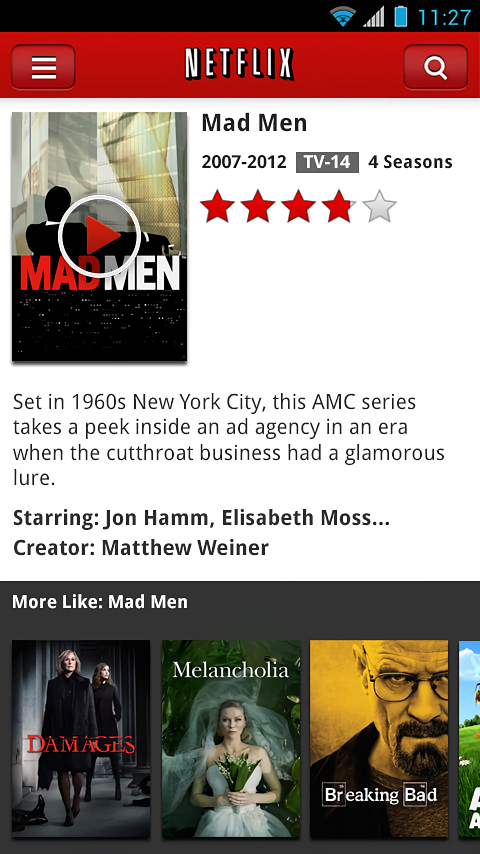 Netflix for Android in 2013