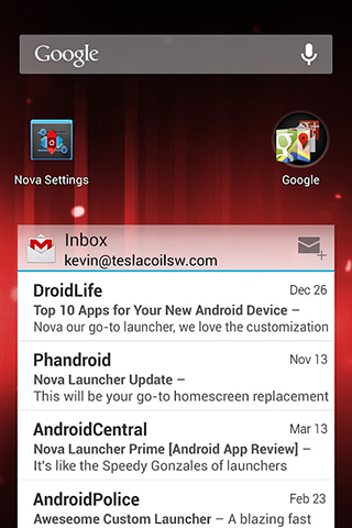 Nova Launcher Prime for Android in 2013