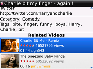 Player for YouTube for BlackBerry in 2011