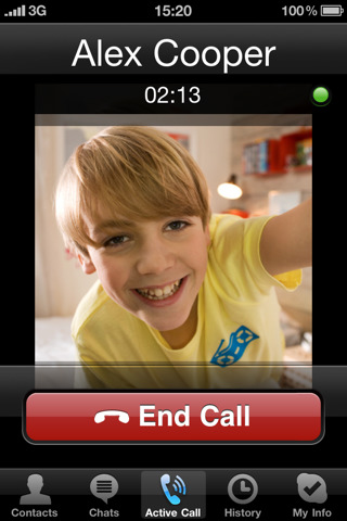 Skype for iPhone in 2010 – Active Call