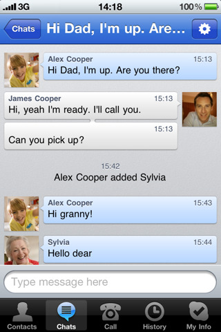 Skype for iPhone in 2010 – Chats
