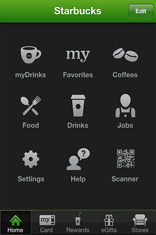 Starbucks for iPhone in 2011 – Home