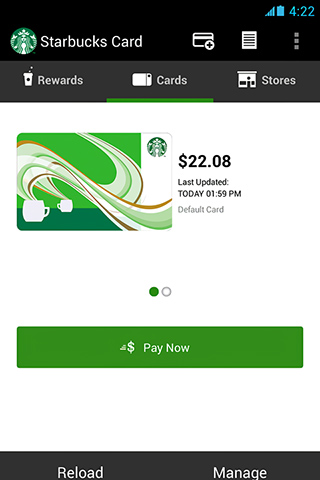 Starbucks for Android in 2013