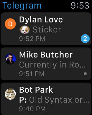 Telegram Messenger for Apple Watch in 2015