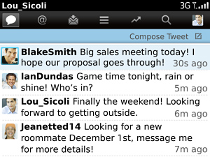 Twitter for BlackBerry in 2011
