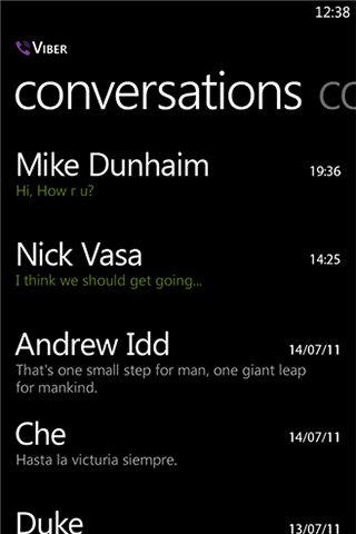 Viber Messenger for Windows Phone in 2012