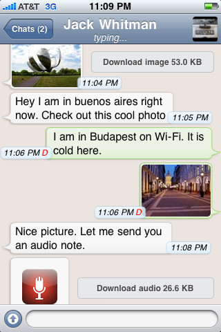 WhatsApp Messenger for iPhone in 2010