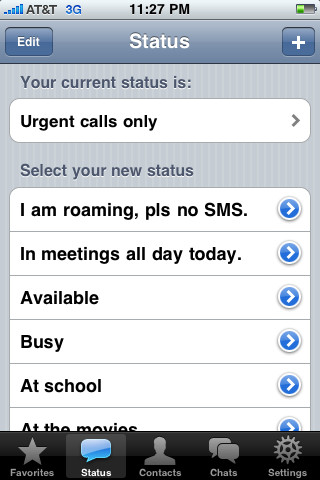 WhatsApp Messenger for iPhone in 2010 – Status