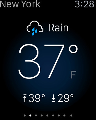 Yahoo Weather for Apple Watch in 2015 – New York