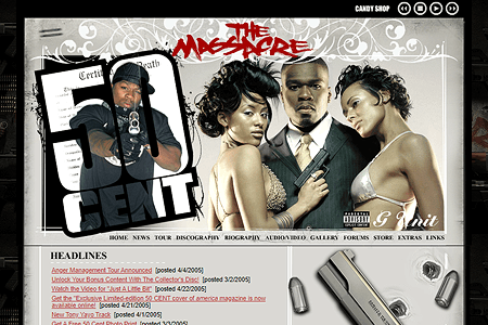 50 Cent flash website in 2005