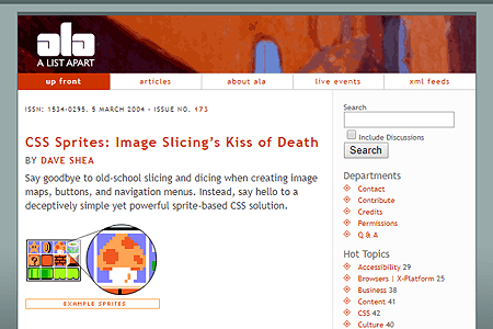 CSS Sprites: Image Slicing’s Kiss of Death BY Dave Shea