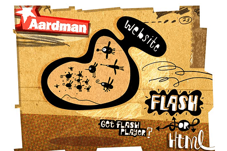 Aardman Animations flash website in 2004