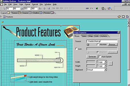 Adobe GoLive 4.0 – Image Inspector