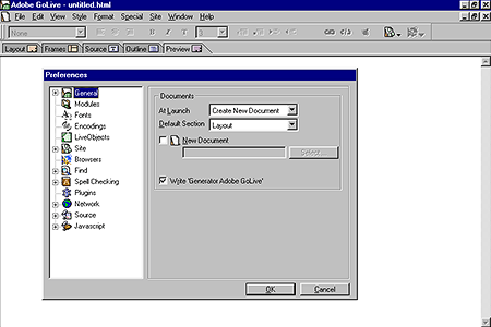 Adobe GoLive 4.0 – Preferences