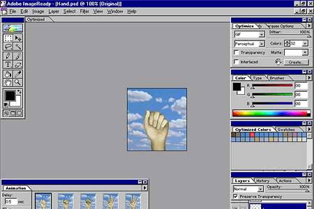 Adobe ImageReady 1.0 – Hand Animation