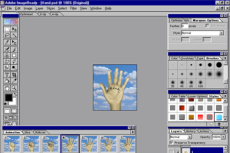 Adobe ImageReady 2.0 – Hand Animation