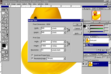 Adobe Photoshop 5.5 – Image Size