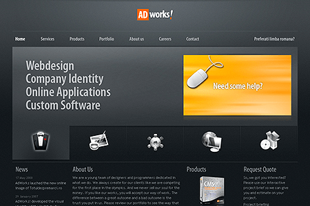 AdWorks! website in 2008