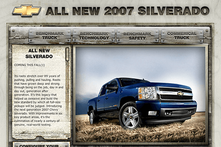 All New 2007 Silverado flash website in 2006