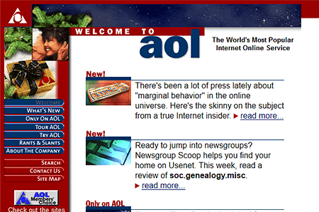 AOL website in 1996