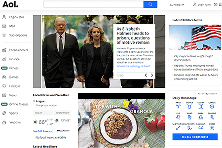 AOL website in 2023