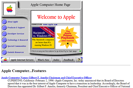 Apple website in 1996