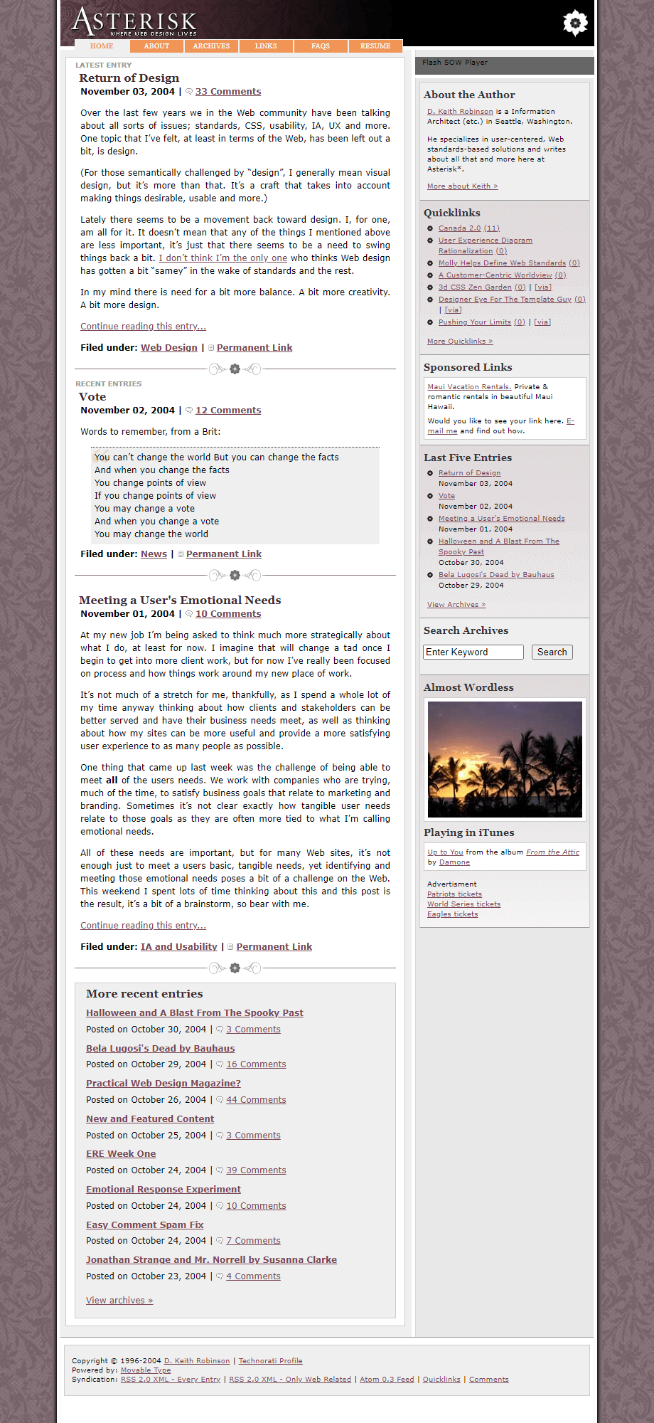Asterisk website in 2004