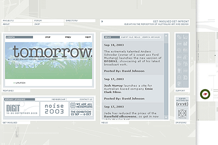 Australian INfront website in 2003