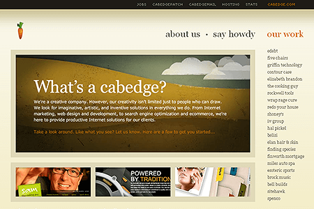Cabedge website in 2007