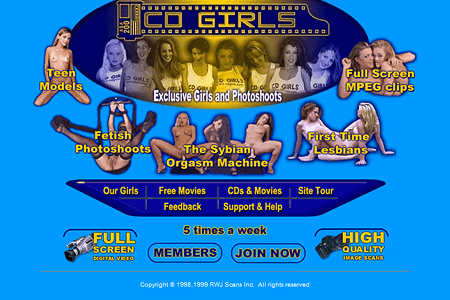 CD Girls website in 1999