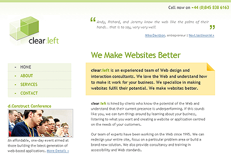 Clear Left website in 2005