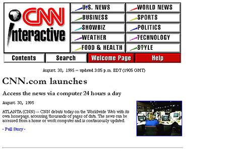 CNN.com website in 1995