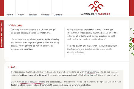 Contemporary Multimedia website in 2006
