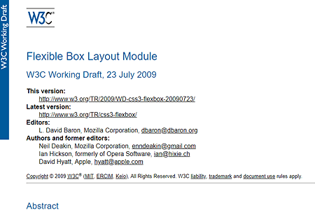 CSS Flexible Box Layout working draft 2009