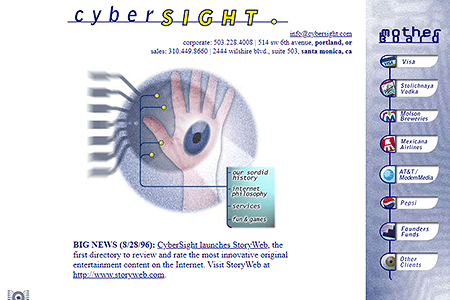 CyberSight website in 1996