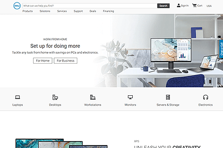 Dell website in 2021