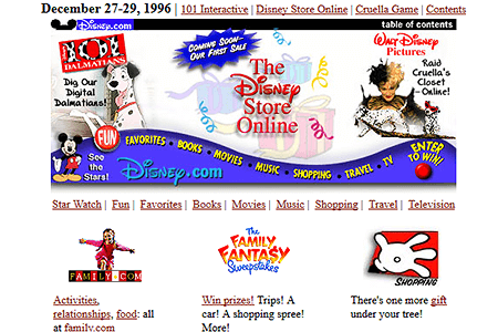 Disney website in 1996