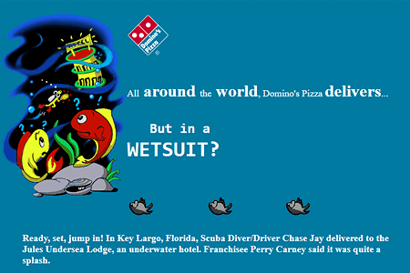 Domino’s Pizza website in 1996