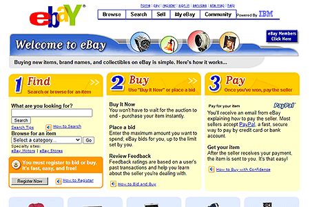 eBay website in 2004