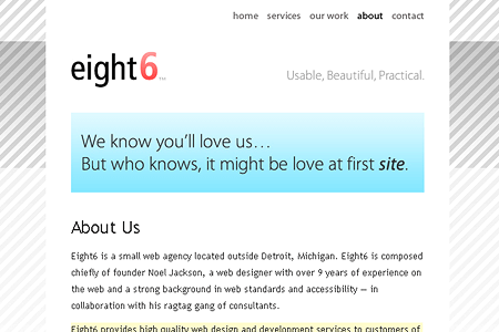 eight6 website in 2006